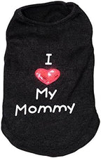 Dog Shirts Slogan Vest I Love My Daddy/Mommy Cute Heart T-Shirt Clothes for Chiuahaha Poodle Teacup Shihtzu Yorkie Bulldog Small Puppy Costume