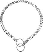 Silver Dog Choker Collar, Metal Choke Chain Collar for Dogs Heavy Duty Training Slip Link Martingale Collars for XXS XS Small Medium Large Breed Pets Boys Girls, X-Large