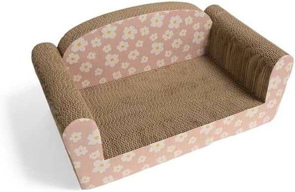 EveryYay by Petco Couch Cardboard Scratch for Cats Floral 9" H