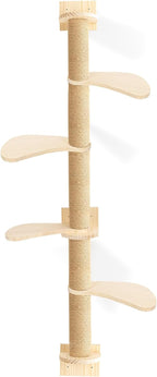 76.8" Tall Cat Tree, Floor to Ceiling Cat Tower, Wall-Mounted Cat Tree Scratching Tower, 5 Tiers Cat Climbing Tree with Scratching Post for Indoor Cats 1 Set