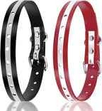 PetJoy Dog Collars Strap, Replacement Collar for Shock Reflective Collar, Adjustable Classic Dog Collar Strap for All Varieties Small Medium Large Dogs (Black & Red)