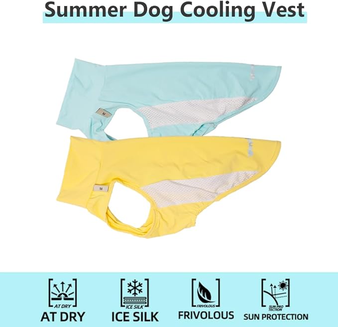 Dachshund Dog Cooling Vest, Breathable Summer Dog Cooling & Quick-Dry Shirt for Outdoor Activities,Mini Dachshund Lightweight Clothes, Vest Small Dogs (Blue, XS (4-7lbs))