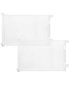 (2 Pack) Retractable Baby Gate for Doorways and Stairs, Mesh Safety Gate for Pet, Indoor & Outdoor Use, One-Hand Operation, Easy Installation, 33.6" Tall, Expands to 55" Wide（White,33.6"x55"