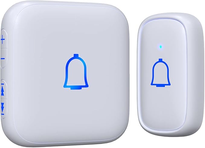 Wireless Doorbell IP66 Waterproof 1000 Feet with 66 Chimes 115dB 7 volume levels Mute Mode with LED Flash Doorbell Ringer Wireless for Kids Room Teachers Classroom Home Office & Hearing-Impaired