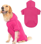 KOOLTAIL Dog Hoodie for Large Medium Small Dogs, Soft&Warm Pet Sweater with Leash Hole and Pocket Boy Girl,Puppy Fall Winter Jacket Clothes,French Pitbull Cold Weather Coat Sweatshirt,Deep Pink XL