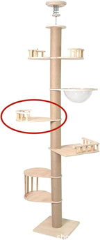 SHENGOCASE 2-Pack Cat Tree Tower Accessories Replacement Parts with Fence, Perch, Step, Platform Add-ons for Floor to Ceiling Cat Tree (13.8" x 17.7")