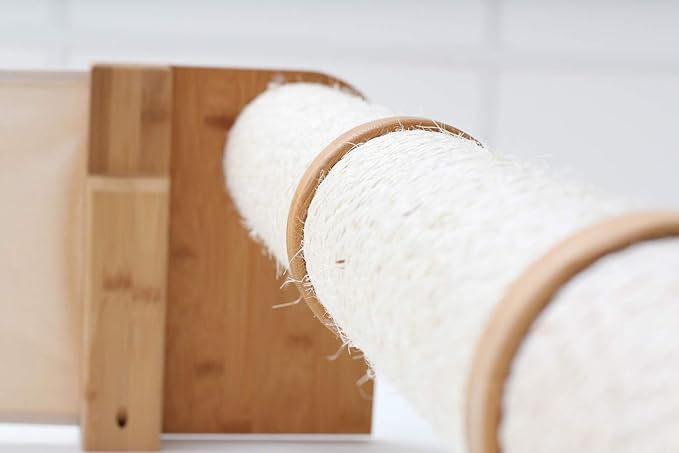 CatastrophiCreations Climb - Multiple-Level Cat Hammock & Climbing Activity Center, 36 x 56 x 12 Inches, Natural Bamboo/Natural Canvas (Pack of 1)