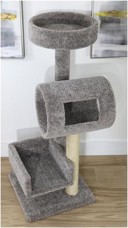 Asian Climber Cat Tree - 48" H x 24" W x 18" D, Features Sisal-Wrapped Posts for Scratching and Elevated Perch for Cat Relaxation, Perfect for Active Indoor Cats and Stylish Home Decor