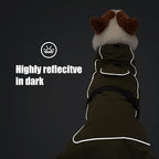 Black M Dog Raincoat - Waterproof Winter Jacket with Velvet Inner, Reflective Strip