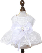 Fashion Sweet Puppy Dog Blingbling Princess Skirt Pet Dog Lace Cake Camisole Tutu Dress K-White S