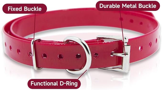 Universal 27 ½” X ¾” Replacement Band Strap for Dog Training Collar - Adjustable Waterproof TPU for Remote E-Collar, Static/Vibration Shock Trainer