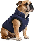 AURUZA Dog Winter Coat, Warm Waterproof Dogs Jacket Small Pet Vest for Medium Dogs Windproof Pet Fleece Vest Snow Jacket for Cold Weather(Navy Blue,M)