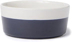 Waggo Dipper Ceramic Dog Bowl for Small and Large Breeds - Heavyweight and Durable Pet Food and Water Dish Crock, Dishwasher Safe, Modern (Midnight, Large)