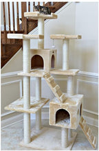 Maykoosh Cat Tree with Scratching Posts, Large Cat Play Furniture, Multi-Level Cat Tower Beige