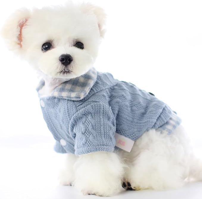Dog Princess Sweater for Small Dogs Thick Shirt Plaid Clothes Costume Pet Girl Cute Coat Outfits Fall Costumes Winter Dog Sweaters (XL,Pink)