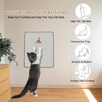 Cat Nail File Scratcher & Scratching Pad - Natural Sisal Scratch Mat with 80-Grit Aluminum Oxide, Wall/Floor Cat Scratcher That File Nails for Nail Trimming & Furniture Protection
