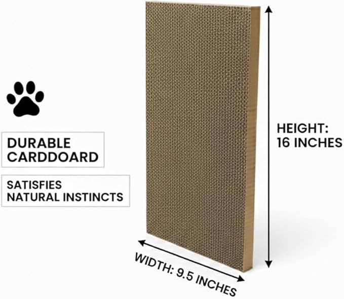 Cat Scratcher Board Bulk Pack – 9.5” x 16” Durable Hard Paper Cardboard Scratch Pads for Cats, Lightweight & Eco-Friendly