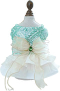 Fashion Sweet Puppy Dog Blingbling Princess Skirt Pet Dog Lace Cake Camisole Tutu Dress D-Green L