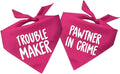 Pawtner in Crime & Trouble Maker Dog Bandana Set (2 Pack - Hot Pink, OS 577 578)