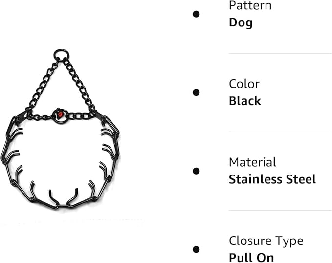 HS HERM. SPRENGER GERMANY Black Stainless Steel Prong Dog Training Collar Ultra-Plus Pet Pinch Collar No-Pull Collar for Dogs Anti Pull Training Collar Made in Germany 4mm x 25in Large
