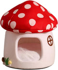 Mushroom Shape Cat House Cow Shape Cats Cave Bed Semi-Enclosed Cave-Style Warm Cat House Pet Nest for Cats Small Dogs
