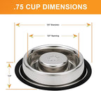 Neater Pet Brands Stainless Steel Slow Feed Bowl - Non-Tip & Non-Skid - Stops Dog Food Gulping, Bloat, Indigestion, and Rapid Eating (.75 Cup)
