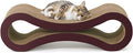 CAPHAUS Infinity Cat Scratcher Lounger, Reversible Scratcher, Large Cat Scratching Pad, Cat Scratching Board, Scratch Pad for Indoor Cats, Brown