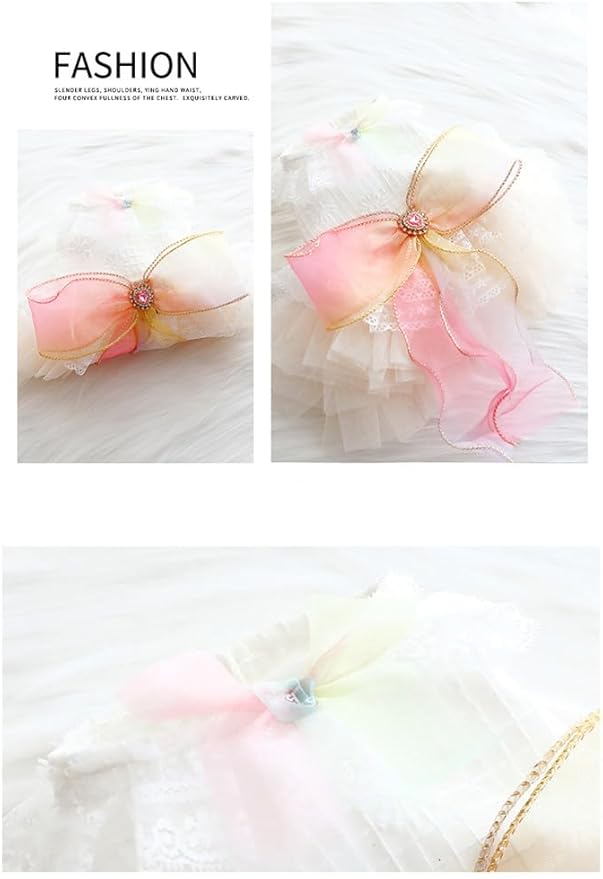 Fashion Sweet Puppy Dog Blingbling Princess Skirt Pet Dog Lace Cake Camisole Tutu Dress D-Pink S