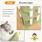 Mordern Cat Tree Tower, Freestanding, Cushioned Bed, Large Base, for Multiple Cats, Compact,Winter and Summer Use, Summer Mat Included, for Large Cats (Olive Green, Height 135cm)