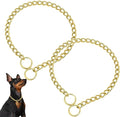 Gold Chain Choke Collar for Dogs, 2Pack Metal Slip P Link Training Heavy Duty Dog Choker Collar Martingale Collars Puppy Chain for XXS XS Small Medium Large Breed Dogs XS