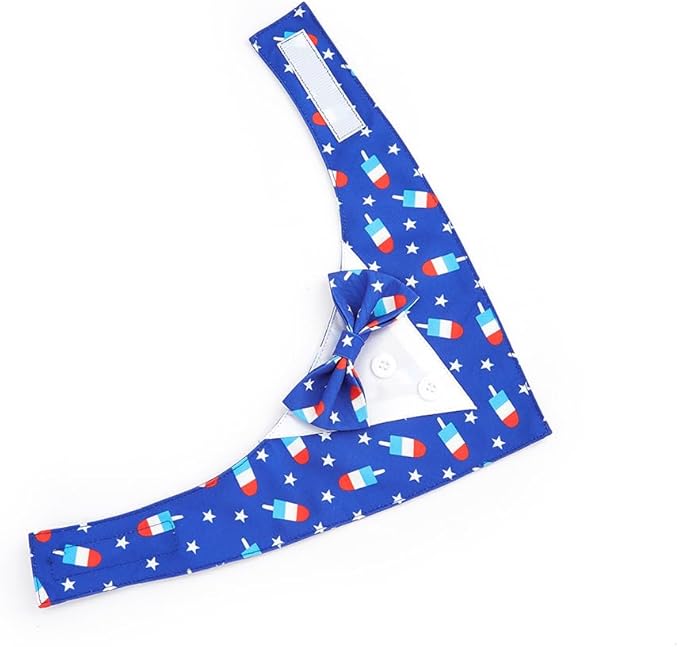 Dog Tuxedo, Adjustable Formal Wedding Outfit Bandana Dog Tux Collar with Bow Tie, Pet Birthday Valentines Outfit Cosplay(Small)