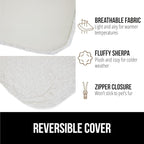 GORILLA GRIP Cat Window Perch, Foldable Cat Window Hammock Bed with 6 Large Suction Cups, Cordless Indoor Wall Shelves, Strong Metal Frame Holds 30lbs, Reversible Washable Sherpa Cover, Medium Beige