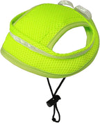 Round Brim Princess Hat Visor Hat Pet Dog Mesh Porous Sun Hat with Ear Holes for Small, Extra Small Dog Teddy, Pug, Chihuahua, Shih Tzu, Yorkshire Terriers, Papillon Fluorescent Green L