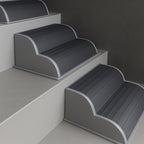2-Step Modular Dog Ramp - Portable Non-Slip Stairs for Small Dogs with High Support, 9.5" D Lightweight Plastic Pet Steps Fits Staircase Indoor, Ideal for Elderly Injured Pets (6-Pack, Grey)