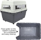 SportPet Designs Plastic Kennels Rolling Plastic Airline Approved Wire Door Travel Dog Crate, XXX-Large