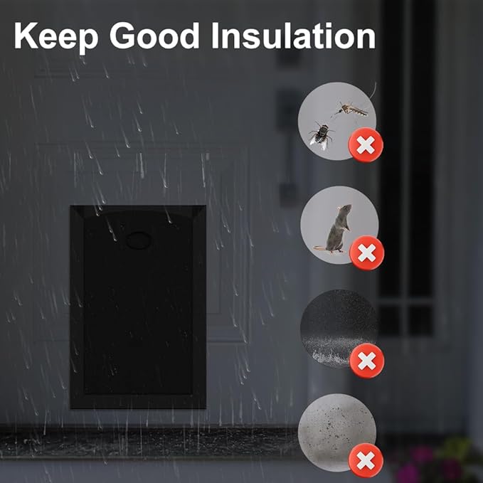 [MAVRICPOWER] Aluminum XL Dog Door for Door, Doggy Door with 2 Sliding Lock Panels for Extreme Weather, Pet Door for Dogs Up to 220 lbs