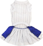 Petitebella USA Twins Heart Puppy Dog Dress (Stripes/Blue White, XX-Large)