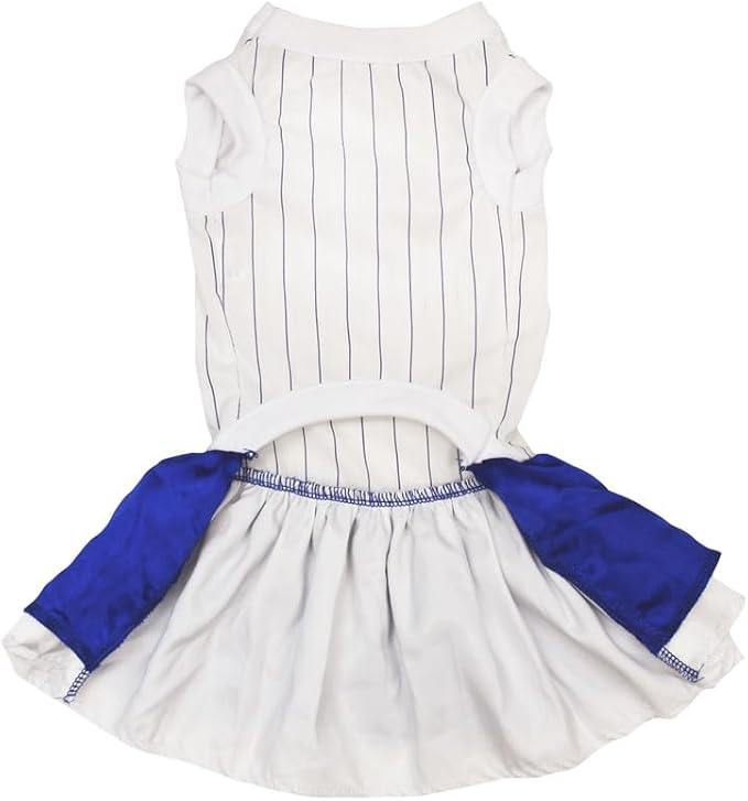 Petitebella USA Heart Puppy Dog Dress (Stripes/Blue White, Small)