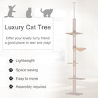 Stylish Cat Tree Tower with Sisal Scratching Posts, Cozy Condo, and Plush Perches for Climbing, Resting, and Play (Beige + Plush)