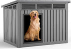 DRATO Large Dog House Outdoor for Indoor with Weatherproof & Removable Roof,Fits Small to Large (Gray, 42.87 * 32.95 * 31.61'')