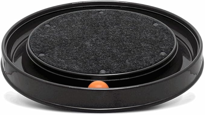 Cat Scratcher Toy with Ball – Interactive Scratching Carpet and Play Track for Stress Relief and Fun (Black, Round)