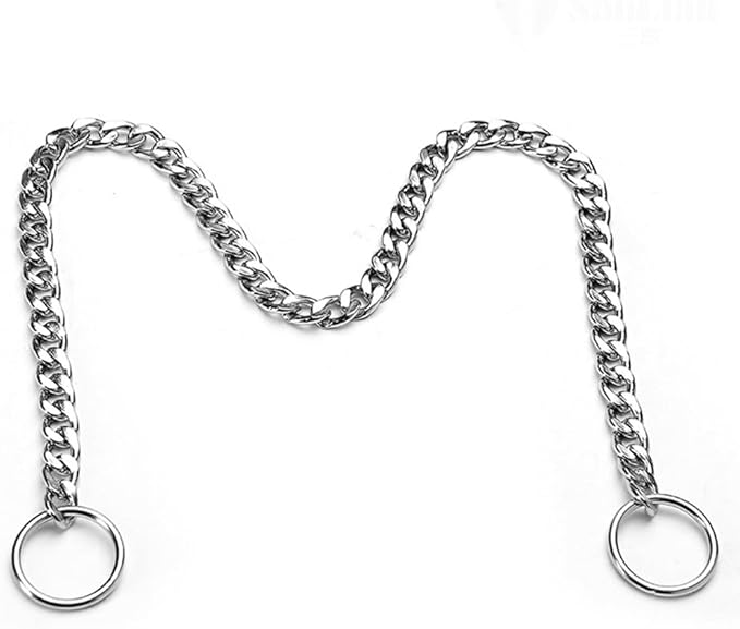 Slip P Puppy Chain Collars for Dogs, Silver XS Metal Training Martingale Collar for XXS Small Medium Large Dogs
