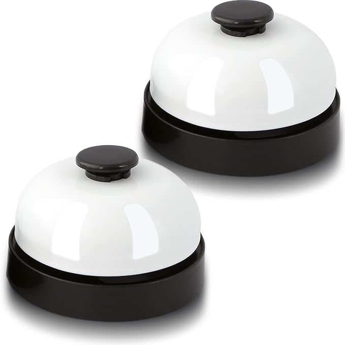 2 PCS Small Call Bell, 2.56 Inch Service Bell, Ring Bell for Service, Dinner Bell, Counter Bell, Desk Bell for Trivia Games, Bells for Dog Training