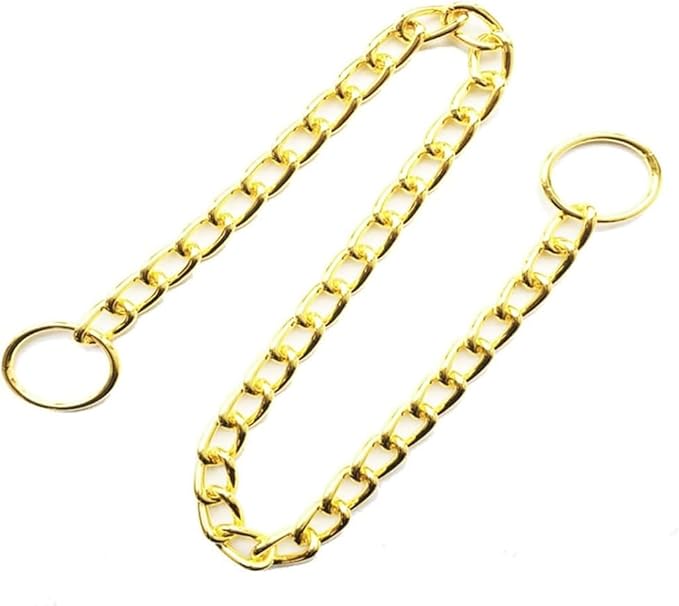 Metal Chain Collars for Large Dogs Training Slip Link Collar for Dogs Heavy Duty Martingale Collars for XXS XS Small Medium Large Breed Pets Boys Girls, Silver+Golden XL