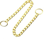 Silver+Golden Dog Chain Collars, Metal Slip Chain Collar for Dogs Heavy Duty Training Martingale Collars for XXS XS Extra Small Medium Large Big Breed Pets Dogs Boys Girls S