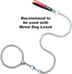 TSPRO Stainless Steel Heavy Duty Metal Dog Collar, Adjustable and Durable Dazzling Pet Collar for Medium to Large Dogs, Ideal for Walking and Training (Sparkly, 4MM*20.5-23 inches)