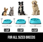 GORILLA GRIP Patented BPA Free Slow Feeder Dog Bowls, Interactive Puzzle Toy for Dogs and Cats Food Training Enrichment, Keeps Pets Busy and Prevents Puppy Overeating, All Breeds, 2 Cup, Turquoise