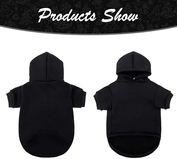 KOOLTAIL Dog Hoodie for Small Medium Large Dogs, Soft and Warm Pet Sweater with Leash Hole and Pocket Boy Girl, Puppy Fall Winter Jacket Clothes, French Pitbull Cold Weather Coat Sweatshirt, Black M