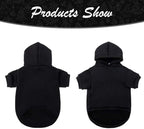 KOOLTAIL Dog Hoodie for Large Medium Small Dogs, Soft and Warm Pet Sweater with Leash Hole and Pocket Boy Girl, Puppy Fall Winter Jacket Clothes, French Pitbull Cold Weather Coat Sweatshirt, Black S