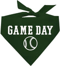 Game Day Dog Bandana | 100% Cotton Adjustable Triangle | Made in USA | Baseball| Sports | Biggest Fan | Game Day | Dark Green, One Size (1054)